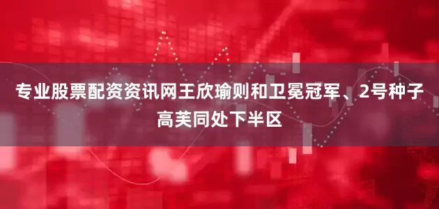 专业股票配资资讯网王欣瑜则和卫冕冠军、2号种子高芙同处下半区